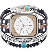 VISOOM Band For Apple Watch Bands Women 42mm(S10) 41mm 40mm 38mm,Posh Multilayer Fashion Handmade...