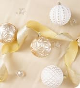 XmasExp Vintage Rustic Christmas Ball Ornaments Sets Farmhouse Distressed Christmas Tree Decorati...