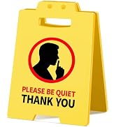 MQCLYSG Office Be Quiet Sign Funny Desk Warning Caution Reminder Sign Cubicle Meeting Conference ...