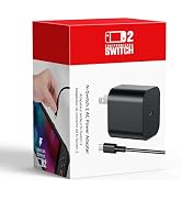 Switch 2 Charger with 3.3FT/1M USB-C Cable Cord - 60W AC Power Adapter, Support 4K TV Dock & PD 3...