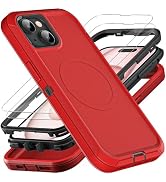YKHJKLEC for iPhone 15 Case, Compatible with Magsafe, Military Grade 3 in 1 Heavy Duty Shockproof...