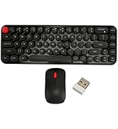 Wireless Keyboard and Mouse Retro Keyboard for PC Mac Windows Laptop Tablet Office Home Use Compu...