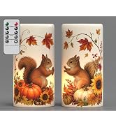Lasumora Squirrel Flameless Candles Battery Operated with Remote Timer 2Pack