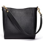 DORIS&JACKY Genuine Leather Bucket Hobo Bag for Women Designer Shoulder Purse and Satchel Tote wi...
