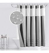 Yimobra Waffle Weave Shower Curtain Set with Snap-in Fabric Liner, Heavyweight Fabric with 12 Hoo...