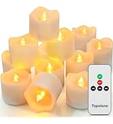 Topstone Flameless Candles,Battery Operated LED Tea Lights Candles with Remote Control and4/6/8H ...