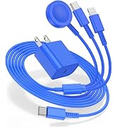 Hcoob for Apple Watch Charger 6FT, 3 in 1 Magnetic Smart iWatch Fast Charger Cable with 20W Type ...