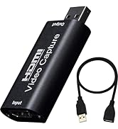 BlueAVS HDMI to USB Video Capture Card 1080P for Live Video Streaming Record via DSLR Camcorder A...