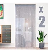 Hysenm 2 Pack 39 x 79 Inch Beaded String Door Curtain, Hippie Room Decor Beaded Curtains for Door...