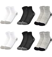 Marchare Boys Crew Socks Athletic Half Cushioned Socks Cotton Thick Ankle Socks 6 Pack