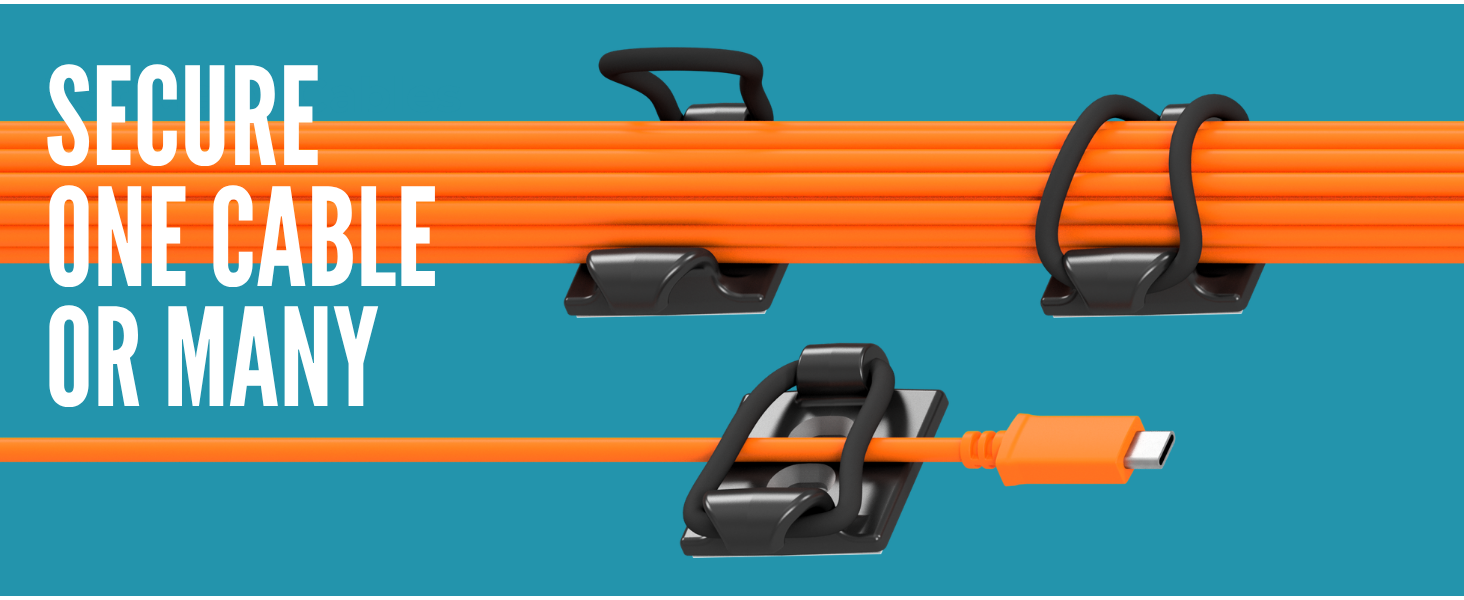 Graphic showing one and many cables secured.