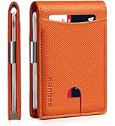 RUNBOX Wallet for Men Slim 11 Credit Card Holder Slots Money Clip RFID Blocking Small Thin Leathe...