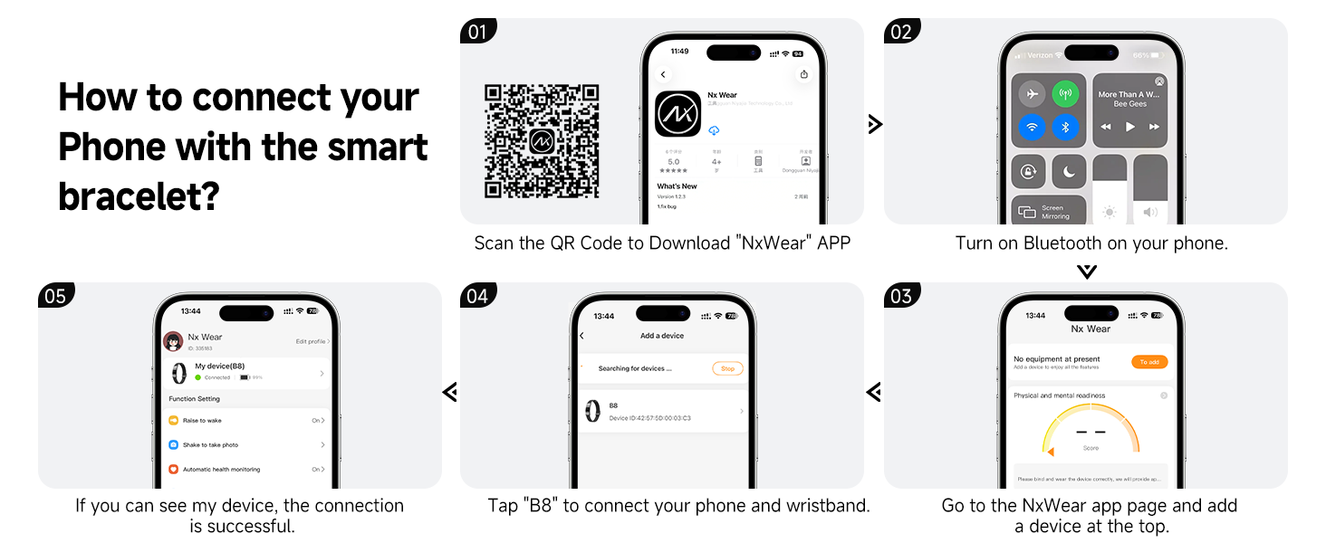 How to connect your Phone with the smart bracelet?