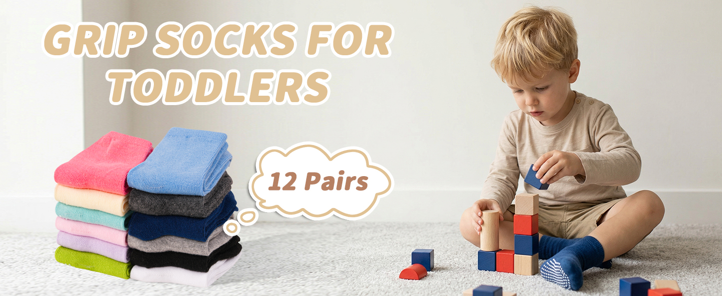 Grip socks for toddlers 12 pairs