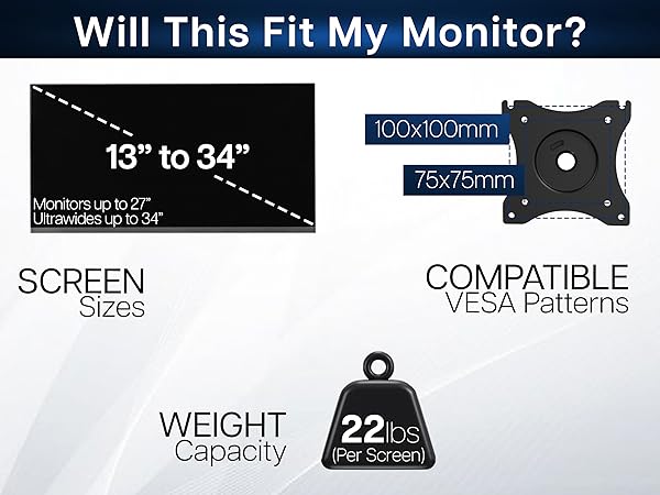 STACKED DUAL MONITOR DESK MOUNT COMPATIBILITY