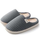 HUXMEYSON Slippers for Women, Warm Memory Foam Comfy House Slippers with Anti-Skid Rubber Sole fo...
