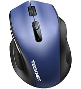 TECKNET Wireless Silent Mouse, Quiet Click, 2.4G Optical Computer Mouse, 6 Adjustable 4000 DPI, C...