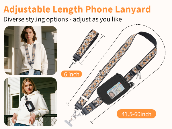 clip and go phone strap lanyard crossbody adjustable cell printed quilted wristlet wrist wallet