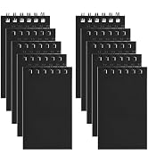 Hooqict 10 Pack Pocket Notebook 3x5 Small Spiral Notepads Black Mini Notebooks with Lined Pages, ...