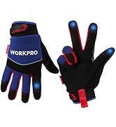 WORKPRO Safety Work Gloves, Mechanic Working Gloves for Men Women, Touch Screen, Terry Fabric, No...