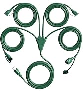 Eversimpleinc 1 to 4 Splitter Extension Cord (Combined 31 FT, End to End 13 FT), 3 Prong Plug wit...