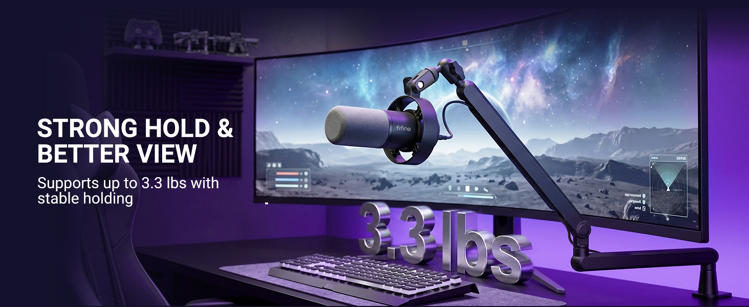 low profile design mic arm