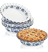 SOUJOY Set of 4 Mini Pie Pans, 6 Inch Ceramic Pie Plates, Deep Round Baking Dishes for Kitchen, N...
