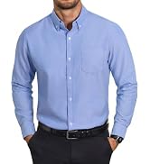 COOFANDY Mens Cotton Oxford Shirt Long Sleeve Dress Shirt Button Down Work Casual Shirts with Pocket