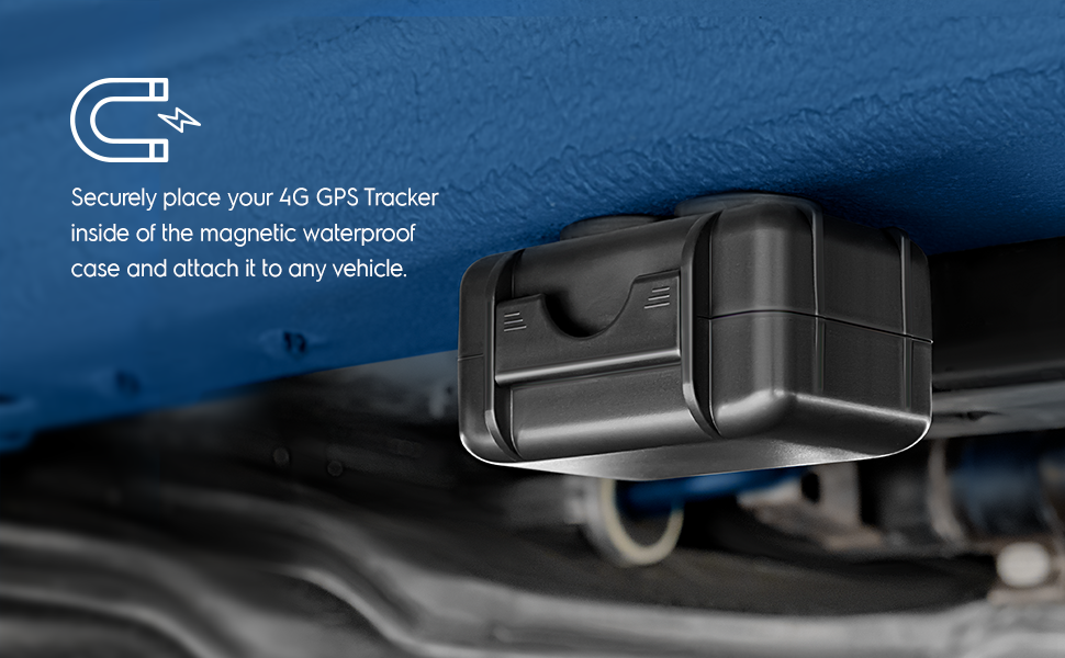 amcrest gps tracker magnetic case attached to car