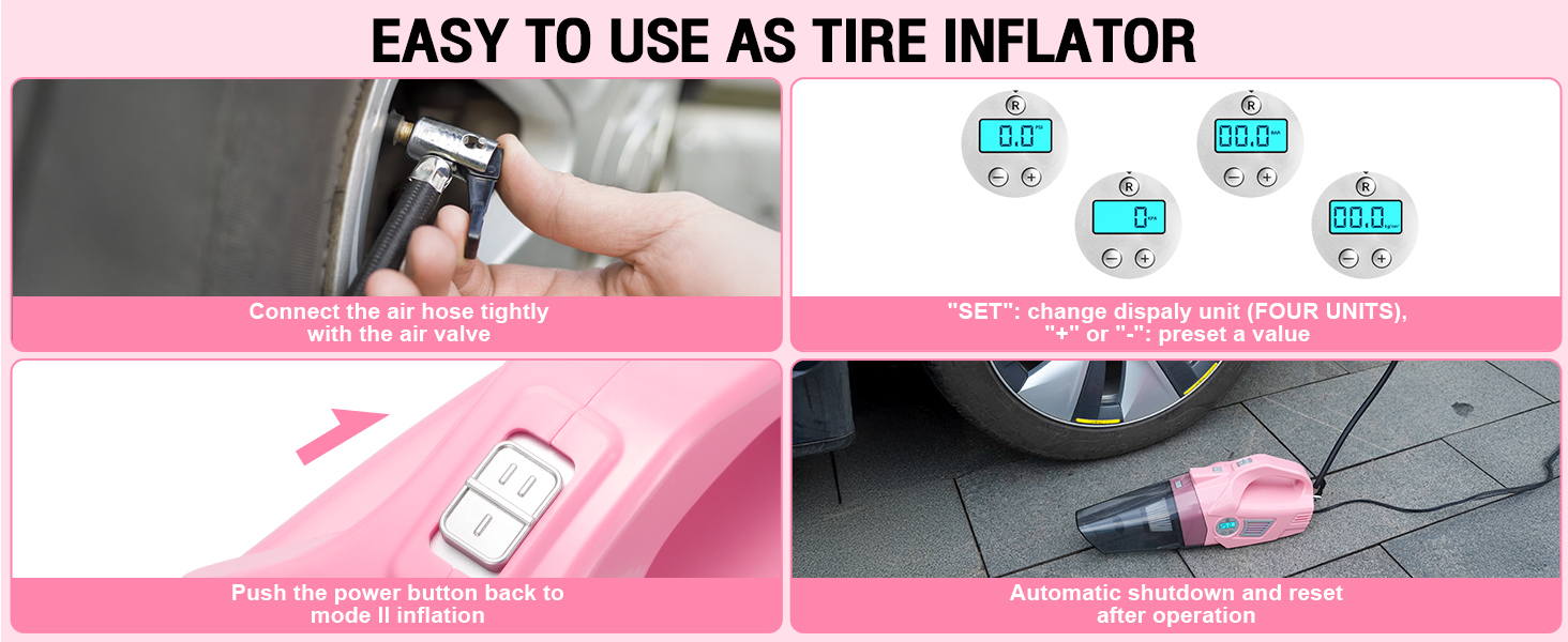 easy to use as tire inflator