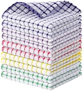 Kitinjoy Cotton 10 Pack Terry Kitchen Dish Cloths, 12 x 12 Inches Super Soft and Absorbent Dish R...