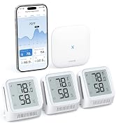 X-Sense WiFi Hygrometer Indoor Humidity with SBS50 Base Station, Smart Hygrometer Thermometer wit...