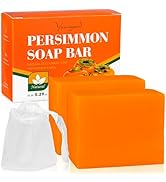 yoniagood 2 PCS Persimmon Soap Bar for Old People Smell, Natural Body Odor Control Bar Soap for M...