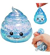 Novelty Glitter Poo Stress Balls Sensory Fidget Toys, Colorful Squeeze Sugar Ball - Stress Relief...