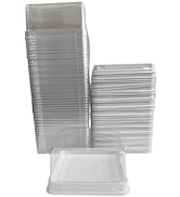 Hewnda Cake Box - 50 sets 4 Inch X 2-1/8 Inch Clear Plastic Mini Cake Box - Feast Cupcake Box - M...