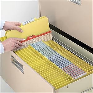 smead classification file folders letter size, closeup, available in 7 colors, safeshield fasteners