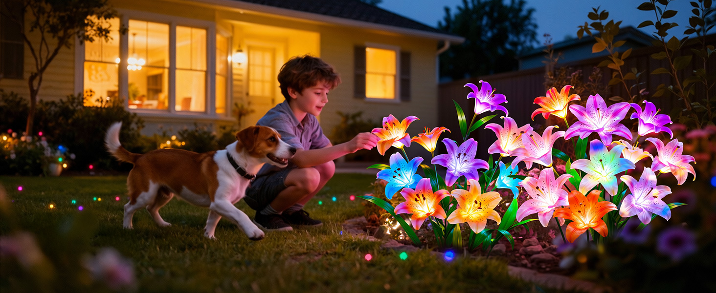 solar flowers, Garden Decorations