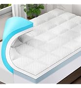 OLANLY Dual-Layer 4 Inch Queen Size Memory Foam Mattress Topper for Back Pain, 2 Inch Cooling Pil...