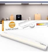 Tonlesm LED Under Cabinet Lighting Hardwired Or Plug in, 24 Inch17W1700LM Super Bright,Dimmable W...