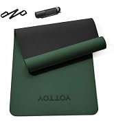 Yoga Mat,Non-Slip TPE Exercise Mat(1/4 Inch) for Pilates, Fitness & Barefoot Workouts, Home Gym S...