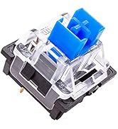 32 Pieces OUTEMU Mechanical Blue Switches for Mechanical Keyboard, Clicky Tactile 3 pins Black Sh...
