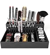 Barber Organizer Tray, 13.9 x 11.2 x 4.4 inch Adjustable Station for Clippers & Guards Scissors, ...