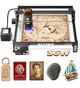 ACMER P1 S PRO 36W Laser Engraver and Cutter, Laser Engraving Machine | 25L Air Assist, 0.01mm Pr...