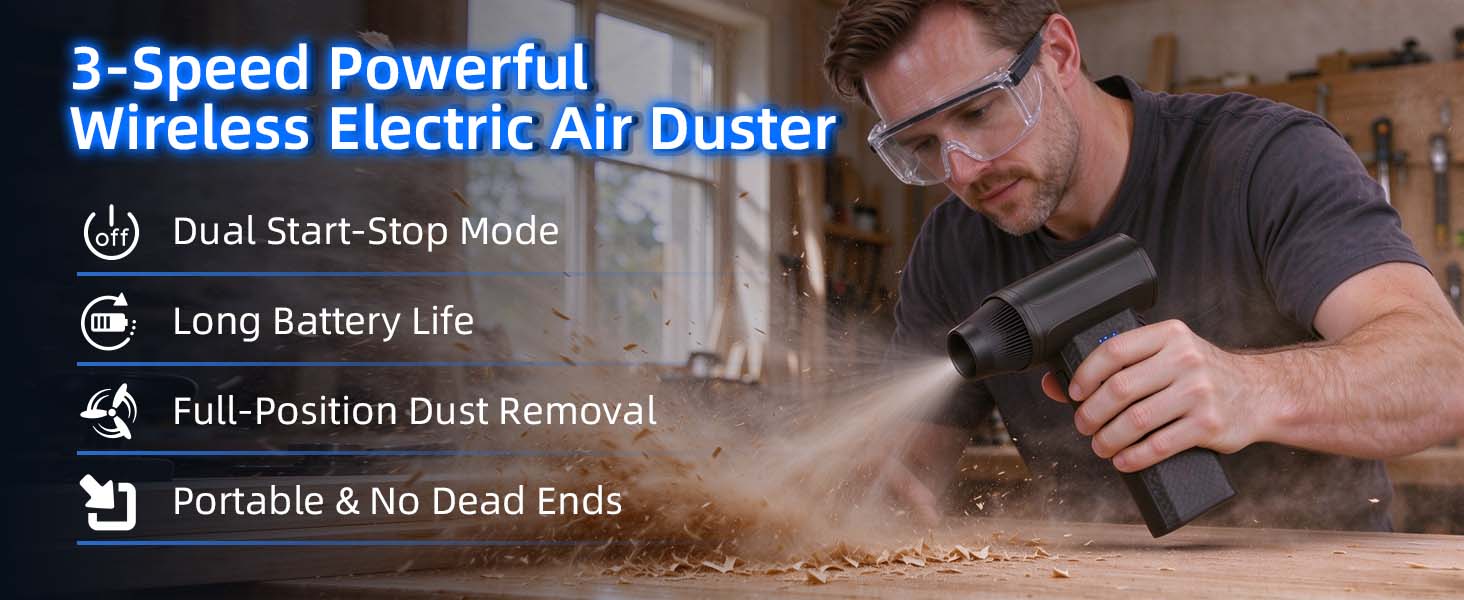 3-Speed Powerful Wireless Electric Air Duster