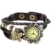 JewelryWe Women Quartz Bracelet Watch Fashion Weave Wrap Around Leather Wrist Watch Classic Brace...