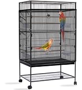 Daoeny Bird Cage Seed Catcher, Large Bird Cage Cover, Adjustable Soft Airy Nylon Mesh Net, Birdca...