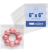 Seal Fresh Sandwich Zip Bags – 6x6 Inches (1000 Count), 2 Mil – Clear Plastic Reclosable LDPE Pol...