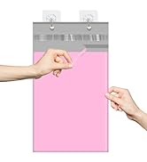 Fuxury Poly Mailers 12x15.5" 100PC Pink Shipping Bags for Clothing with Easy-Open Tear Strip & Ea...