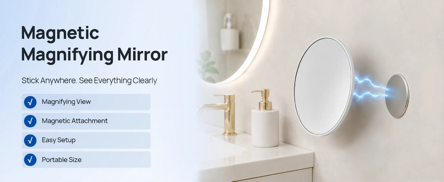 Magnetic Magnifying Mirror
