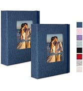Cherrich Small Photo Album 4x6, Pack of 2 Linen Cover Mini Photo Book, 26-Page Holds 52 Pictures,...